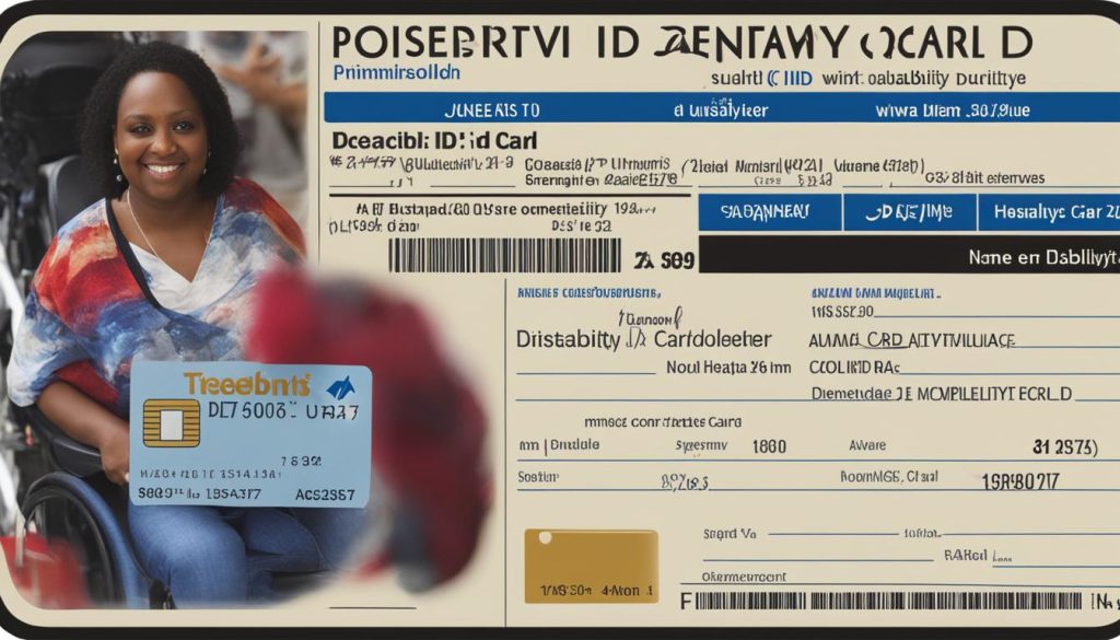 A disability identification card on a bright surface